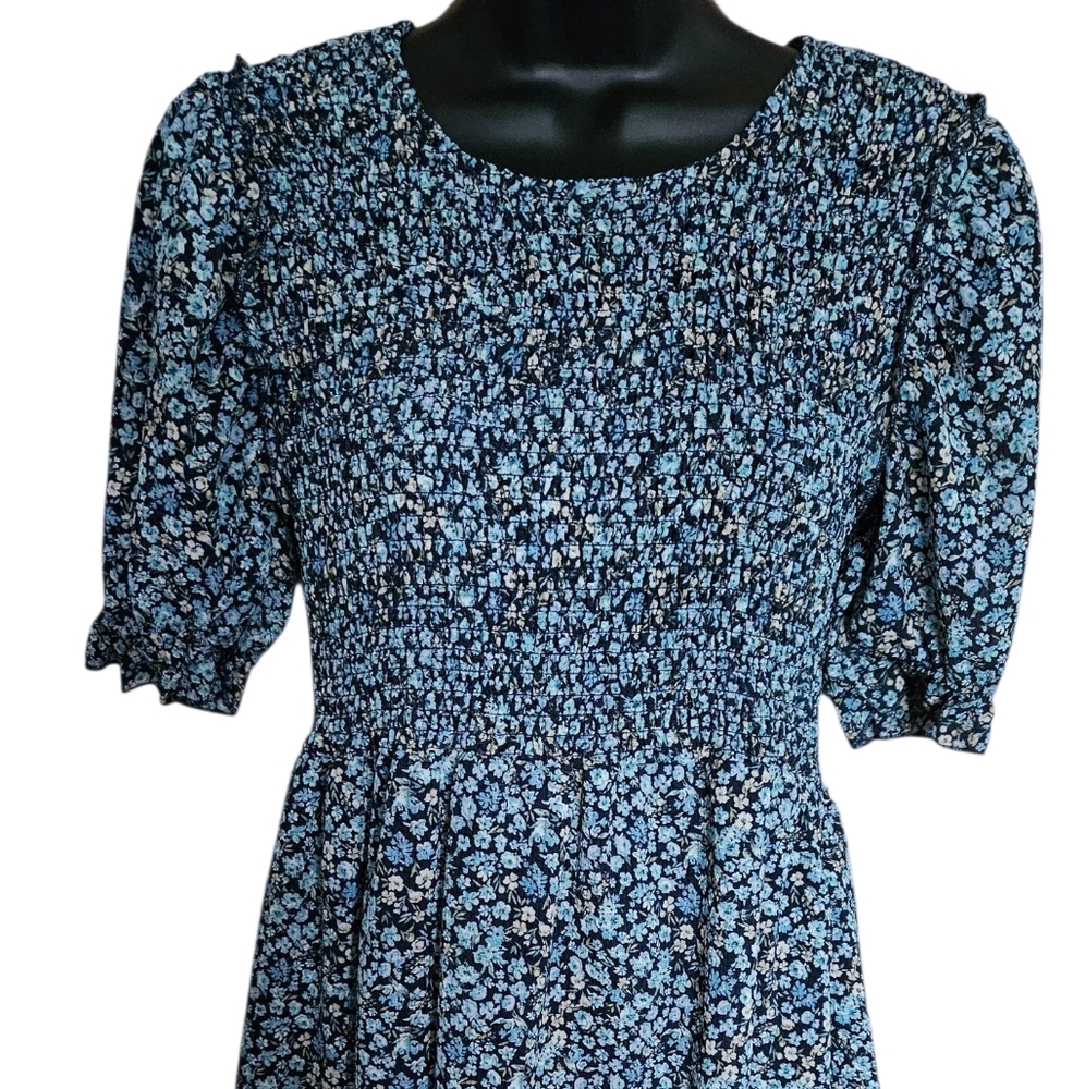 Wild Fable Black and Blue Floral Mini Dress